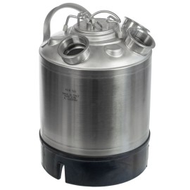 Barril de limpieza inox 9L - 3 bocas sin espadines - Todocerveza